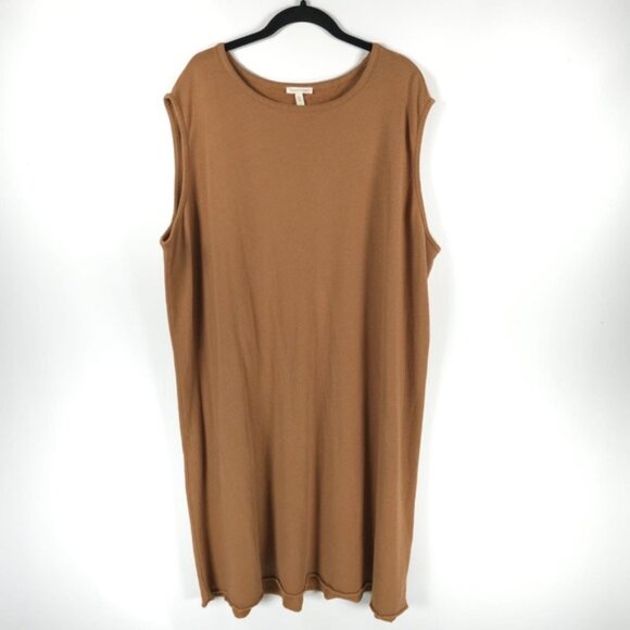 NWOT EILEEN FISHER ORGANIC‎ COTTON Crew Nk Tank Jersey Dress Peru Made Size 3X - Picture 12 of 13